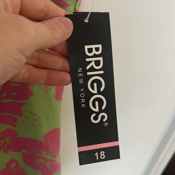 NWT Briggs New York Women’s Dress Size 18 Tropical Print Pink Beach Vacation - Picture 5 of 6